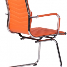 Konferenčná stolička Burnley, syntetická koža, oranžová - 4