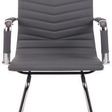 Konferenčná stolička Burnley, syntetická koža, šedá - 2