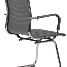 Konferenčná stolička Burnley, syntetická koža, šedá - 4