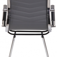 Konferenčná stolička Burnley, syntetická koža, šedá - 5
