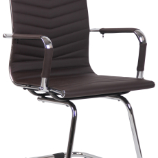 Konferenčná stolička Burnley, syntetická koža, tmavo hnedá - 1