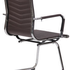 Konferenčná stolička Burnley, syntetická koža, tmavo hnedá - 4