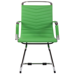 Konferenčná stolička Burnley, syntetická koža, zelená