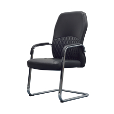 Konferenčná stolička Crono (SET 2 ks), syntetická koža, čierna - 2