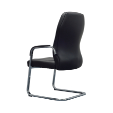 Konferenčná stolička Crono (SET 2 ks), syntetická koža, čierna - 3