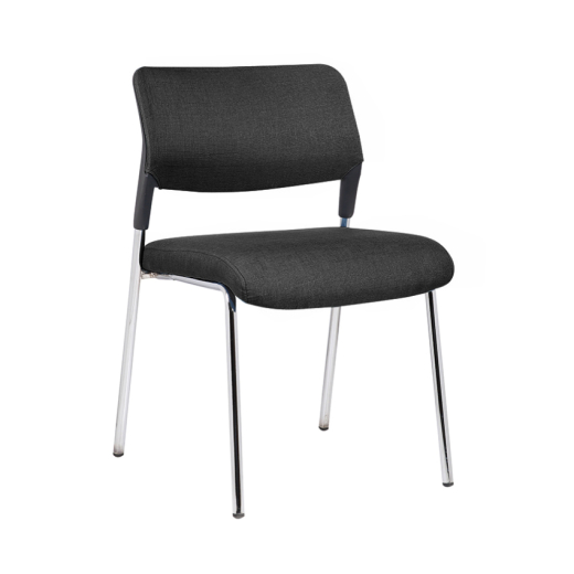 Konferenčná stolička Evo 4L, textil, čierna - 1