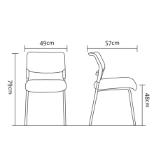 Konferenčná stolička Evo 4L, textil, šedá - 3