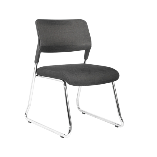 Konferenčná stolička Evo 4S, textil, čierna - 1