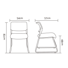 Konferenčná stolička Evo 4S, textil, čierna - 3