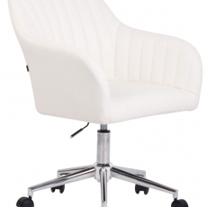 Konferenčná stolička Filton, syntetická koža, biela - 1