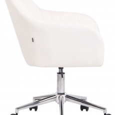 Konferenčná stolička Filton, syntetická koža, biela - 3