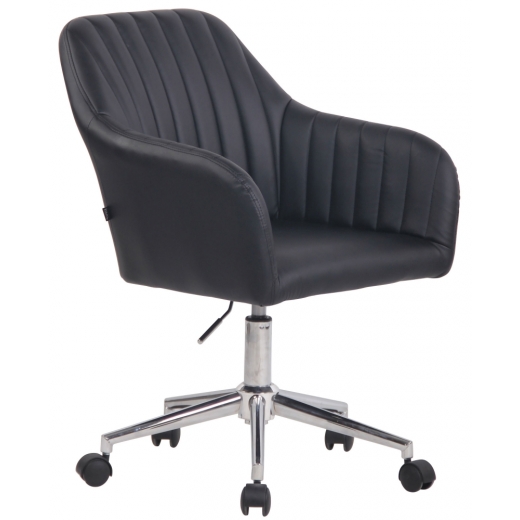 Konferenčná stolička Filton, syntetická koža, čierna - 1