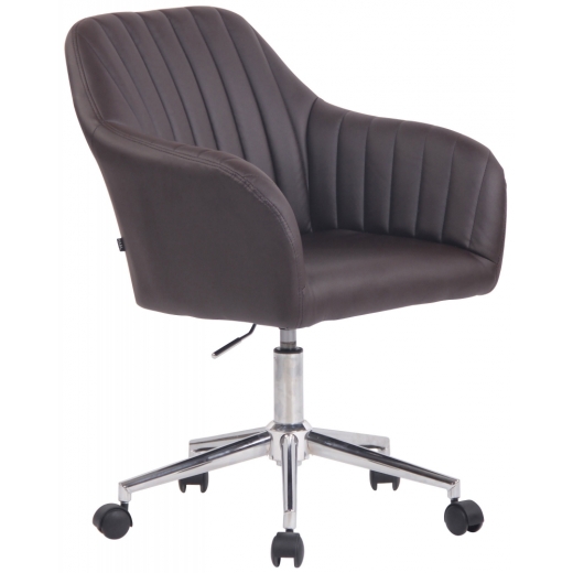 Konferenčná stolička Filton, syntetická koža, hnedá - 1