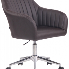 Konferenčná stolička Filton, syntetická koža, hnedá - 1