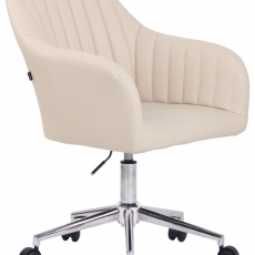 Konferenčná stolička Filton, syntetická koža, krémová - 1