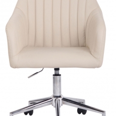 Konferenčná stolička Filton, syntetická koža, krémová - 2