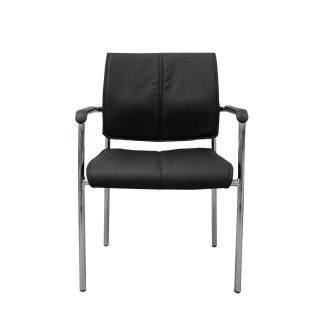 Konferenčná stolička Flash (SET 4 KS) syntetická koža, čierna