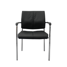 Konferenčná stolička Flash (SET 4 KS) syntetická koža, čierna - 2