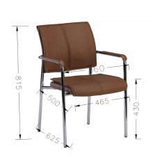 Konferenčná stolička Flash (SET 4 KS) syntetická koža, hnedá - 2