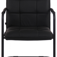 Konferenčná stolička Gandia, pravá koža, čierna / čierna - 2
