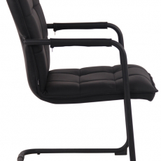 Konferenčná stolička Gandia, pravá koža, čierna / čierna - 3