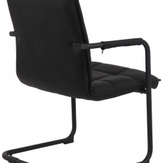 Konferenčná stolička Gandia, pravá koža, čierna / čierna - 4