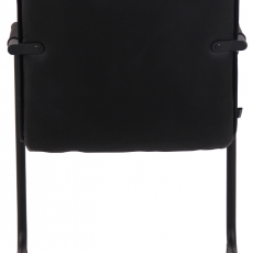 Konferenčná stolička Gandia, pravá koža, čierna / čierna - 5