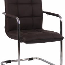 Konferenčná stolička Gandia, pravá koža, hnedá - 1