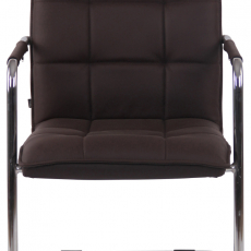 Konferenčná stolička Gandia, pravá koža, hnedá - 2