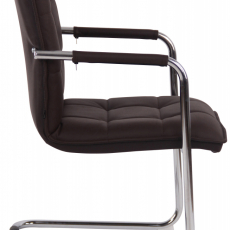 Konferenčná stolička Gandia, pravá koža, hnedá - 3