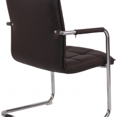 Konferenčná stolička Gandia, pravá koža, hnedá - 4