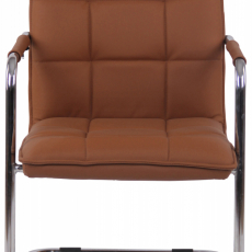 Konferenčná stolička Gandia, pravá koža, svetlo hnedá - 2