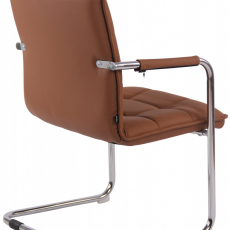 Konferenčná stolička Gandia, pravá koža, svetlo hnedá - 4