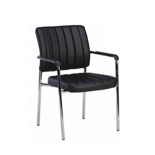 Konferenčná stolička Glos, syntetická koža, čierna - 1
