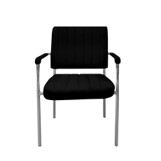 Konferenčná stolička Glos, syntetická koža, čierna - 2