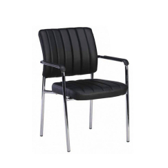 Konferenčná stolička Glos, syntetická koža, čierna