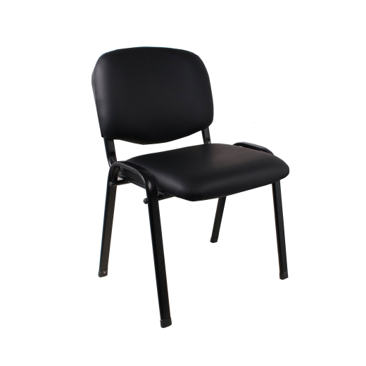 Konferenčná stolička Iron, syntetická koža, čierna - 1
