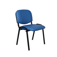 Konferenčná stolička Iron, syntetická koža, modrá - 1