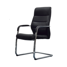 Konferenčná stolička Itaca (SET 2 ks), syntetická koža, čierna - 1