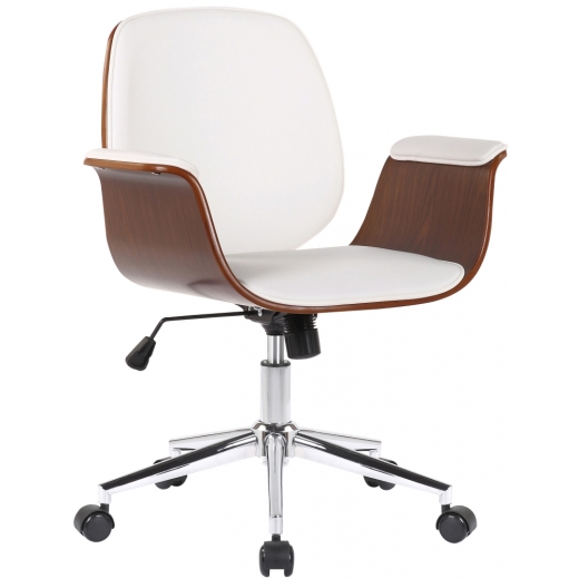 Konferenčná stolička Kemberg, syntetická koža, biela - 1