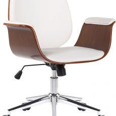 Konferenčná stolička Kemberg, syntetická koža, biela - 1