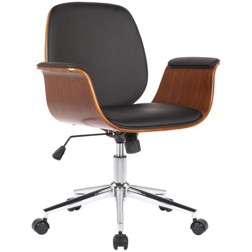 Konferenčná stolička Kemberg, syntetická koža, čierna - 1