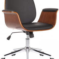 Konferenčná stolička Kemberg, syntetická koža, čierna - 1