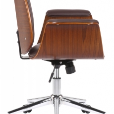 Konferenčná stolička Kemberg, syntetická koža, hnedá - 2
