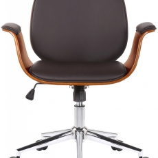 Konferenčná stolička Kemberg, syntetická koža, hnedá - 3