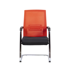Konferenčná stolička Roma, textil, čierna / červená - 1
