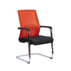 Konferenčná stolička Roma, textil, čierna / červená - 2
