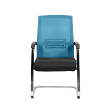 Konferenčná stolička Roma, textil, čierna / modrá - 2