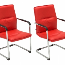 Konferenčná stolička Seattle (SET 2 ks), červená - 1