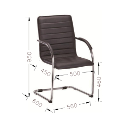 Konferenčná stolička Sky (SADA 4 ks), syntetická koža, čierna